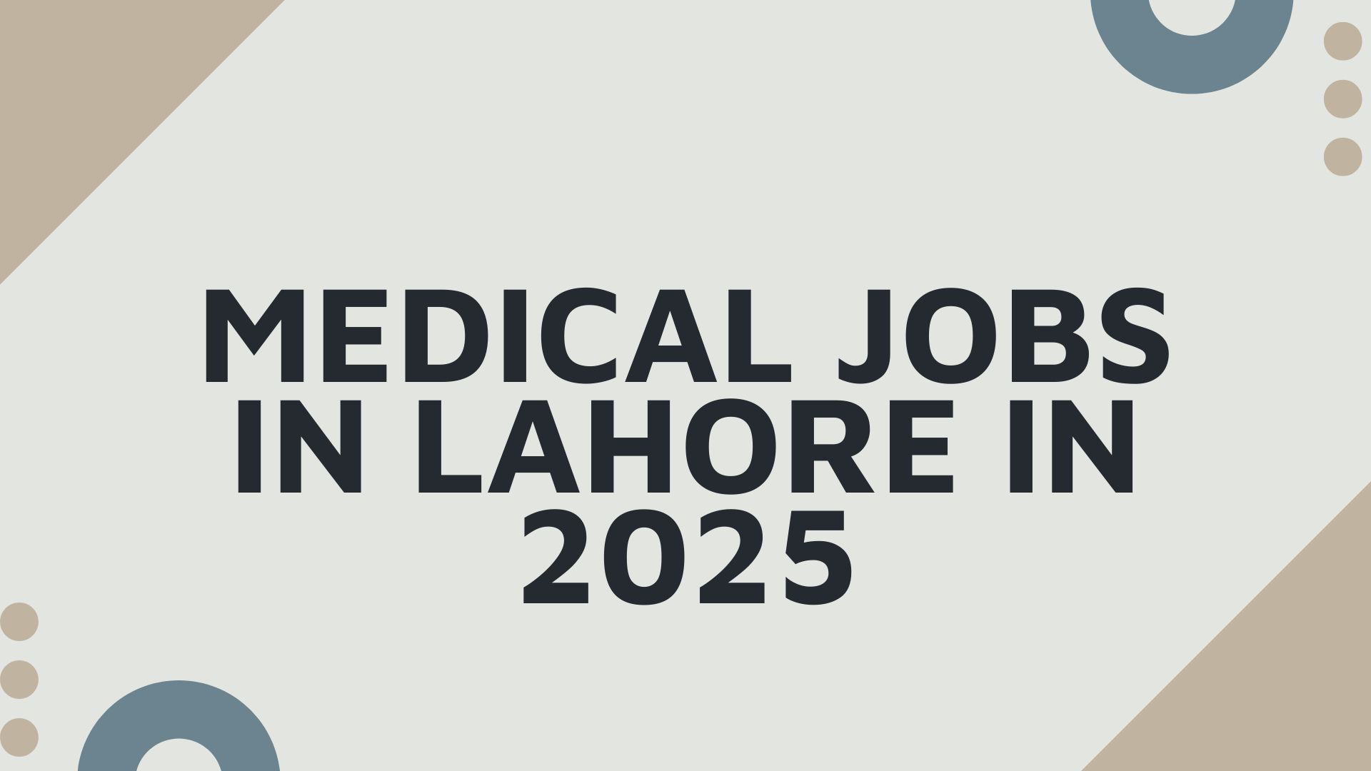 medical jobs in Lahore